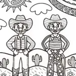 Mario and Luigi’s Cowboy Quest Coloring Page