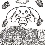 Cinnamoroll’s Floating Garden Coloring Page
