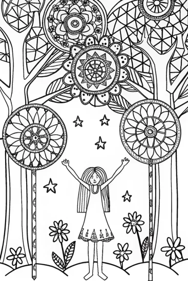 A coloring page of Jasmine’s Secret Garden of Dreams Coloring Page