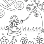 Alice’s Garden of Whimsy Coloring Page