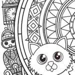 Chrono the Cat’s Time-Traveling Coloring Page