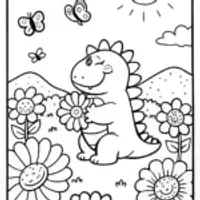 Godzilla’s Garden of Giggles Coloring Page