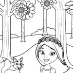 Jasmine’s Forest Adventure Coloring Page