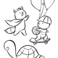 Superhero Pet Parade Coloring Page