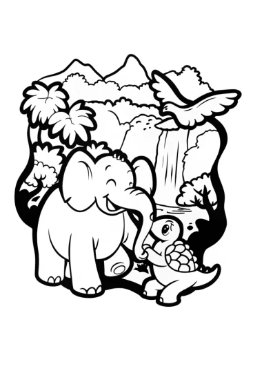 A coloring page of Godzilla’s Eco Adventure Coloring Page