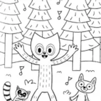 Huggy Wuggy’s Magical Dance Party Coloring Page