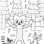 Huggy Wuggy’s Magical Dance Party Coloring Page