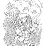 Mario’s Underwater Adventure Coloring Page
