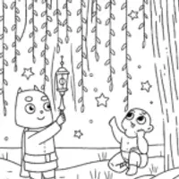 The Lanterns of Friendship Coloring Page