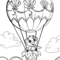 Huggy Wuggy’s Enchanted Balloon Adventure Coloring Page