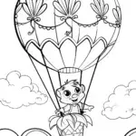 Huggy Wuggy’s Enchanted Balloon Adventure Coloring Page