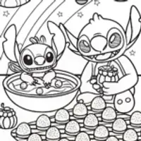 Stitch’s Galactic Bake-Off Coloring Page