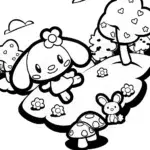 Cinnamoroll’s Fluffy Friends Adventure Coloring Page