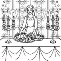 Belle’s Enchanted Dinner Coloring Page