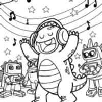 Godzilla’s Spectacular Dance Party Coloring Page