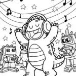 Godzilla’s Spectacular Dance Party Coloring Page