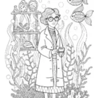 Mermaid’s Secret Laboratory Coloring Page