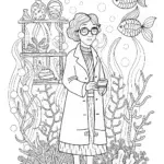 Mermaid’s Secret Laboratory Coloring Page