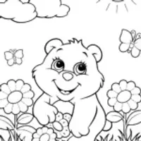 Care Bears in a Colorful Flower Field