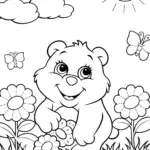 Care Bears in a Colorful Flower Field