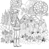 Barbie’s Enchanted Village Adventure Coloring Page