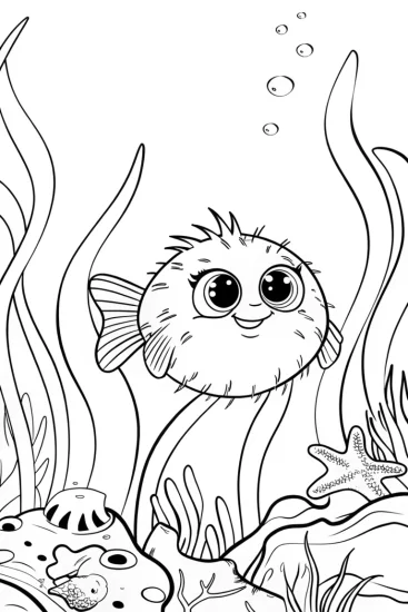 A coloring page of Monster’s Underwater Adventure Coloring Page