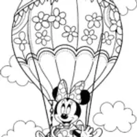 Minnie Mouse Hot Air Balloon Adventure Coloring Page