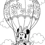 Minnie Mouse Hot Air Balloon Adventure Coloring Page