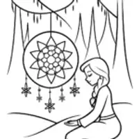 Elsa’s Winter Dreamcatcher Coloring Page