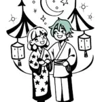 Anime Dreamscape Festival Coloring Page