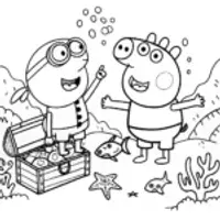 Peppa Pig’s Underwater Adventure Coloring Page