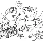 Peppa Pig’s Underwater Adventure Coloring Page