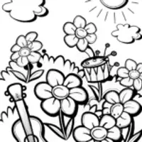 Springtime Harmony: The Musical Garden Coloring Page