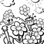 Springtime Harmony: The Musical Garden Coloring Page