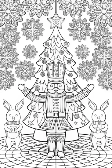 A coloring page of Nutcracker’s Magical Winter Dance Coloring Page