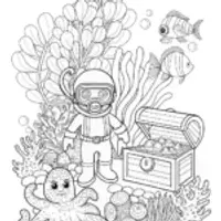 Luigi’s Underwater Treasure Hunt Coloring Page