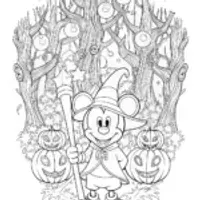 Mickey’s Magical Halloween Adventure Coloring Page