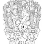 Mickey’s Magical Halloween Adventure Coloring Page