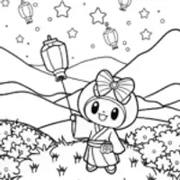 My Melody’s Enchanted Lantern Festival Coloring Page
