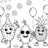 Summer Fruit Jamboree Coloring Page