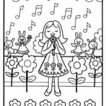 Barbie at the Whimsical Melody Fest Coloring Page