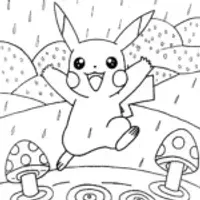 Pikachu’s Puddle Jumping Adventure Coloring Page