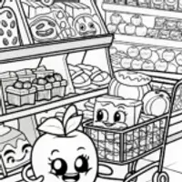 Shopkins Supermarket Adventure Coloring Page