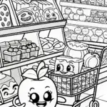 Shopkins Supermarket Adventure Coloring Page