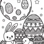 Easter Egg Hunt on the Moon Coloring Page