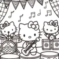 Hello Kitty’s Magical Music Festival Coloring Page