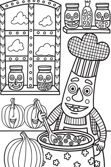 A coloring page of Lightning Bolt Chef’s Magical Kitchen Coloring Page