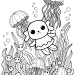 Cinnamoroll’s Enchanted Jellyfish Dance Coloring Page