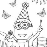 Minion’s Musical Garden Party Coloring Page