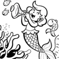 Mermaid’s Magical Music Festival Coloring Page